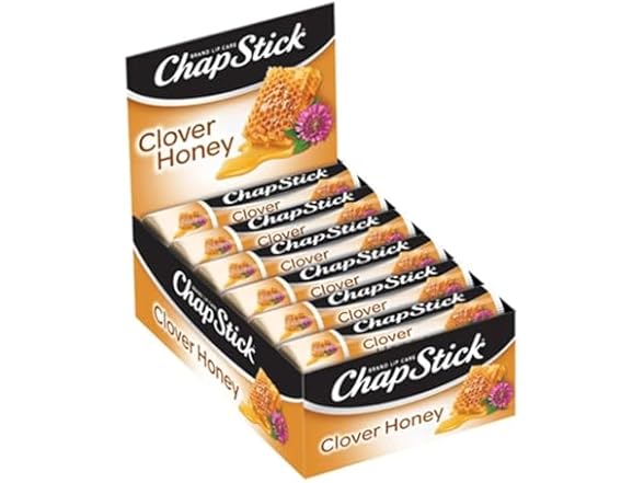 (12 Count) ChapStick Bulk Lip Moisturizer, Clover Honey, Limited Edition Bulk Lip Balm, Sweet & Aromatic, 0.15