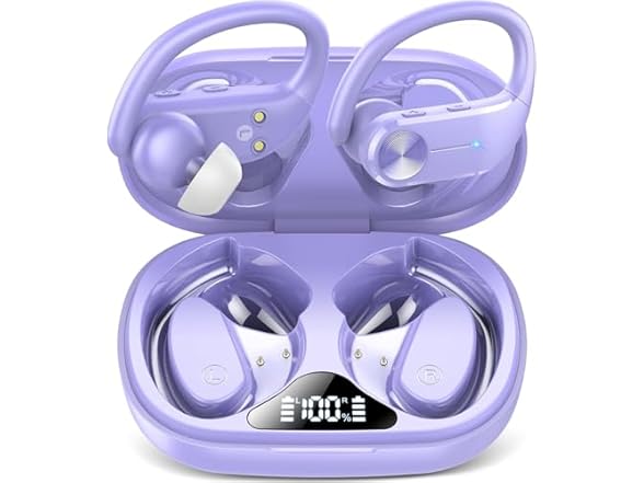 (NEW) Wireless Sports Bluetooth 5.4 Earbuds - IPX7 Waterproof, 68H Dual LED Display