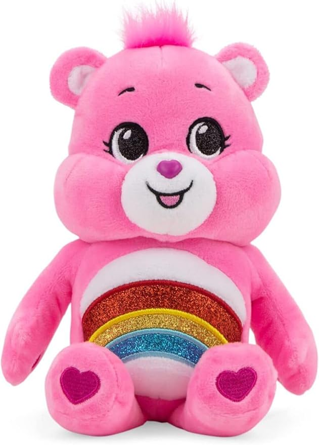 Care Bears 9" Bean Plush (Glitter Belly) - Cheer Bear - Soft Huggable Material!