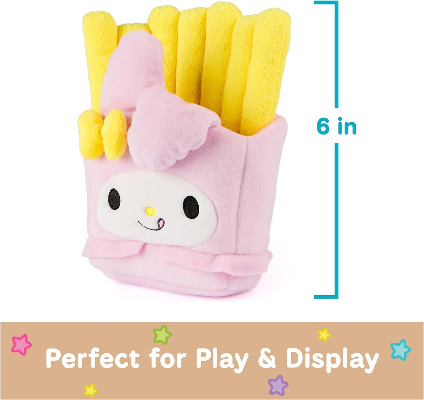GUND Sanrio Official Hello Kitty and Friends My Melody French Fries Plush, Collectible Plush Toy, Stuffed Animal for Ages 1 and Up, Pink/Yellow, 8”