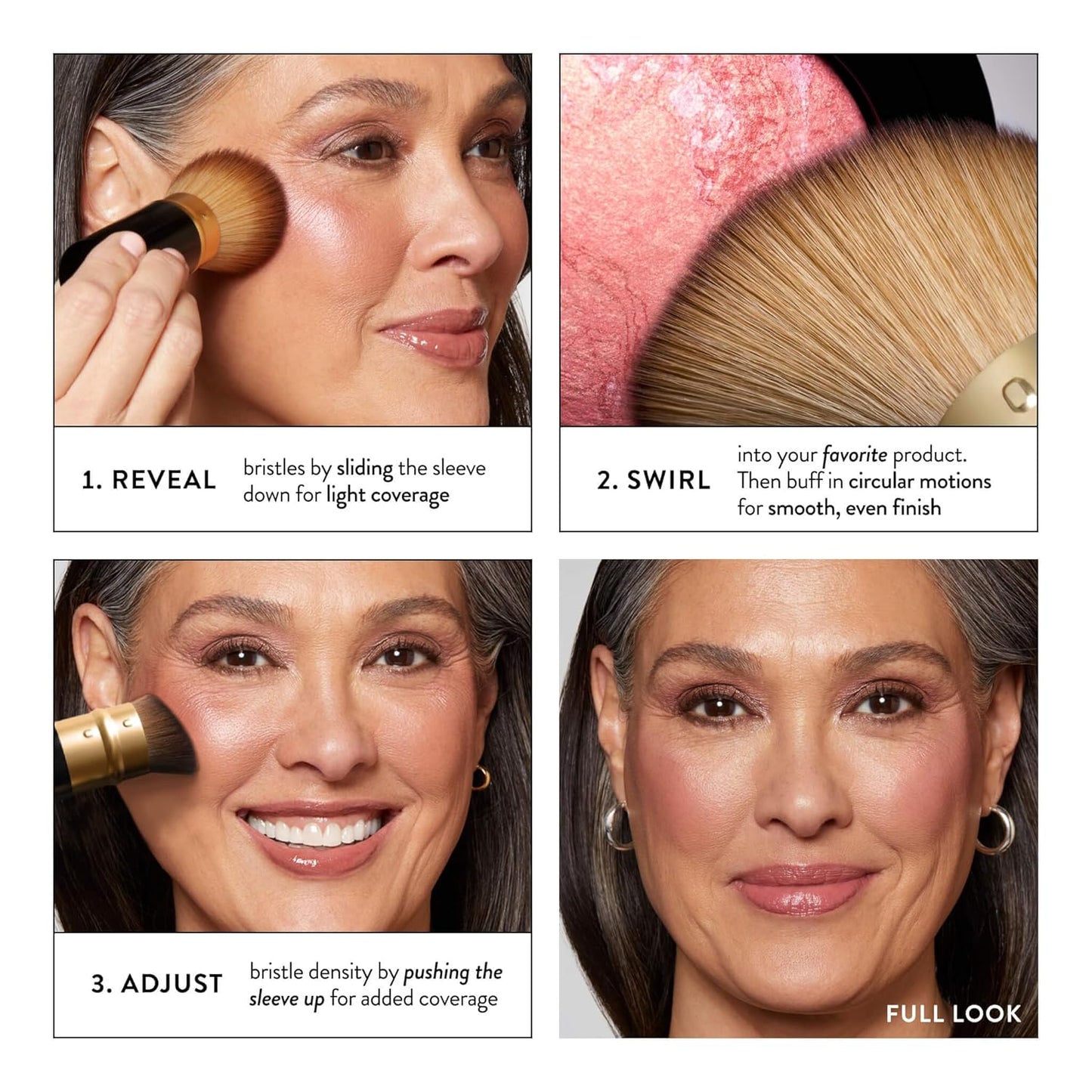 LAURA GELLER NEW YORK Cosmetic Professional Makeup Brushes - Cruelty-Free 02 Retractable Angled Kabuki