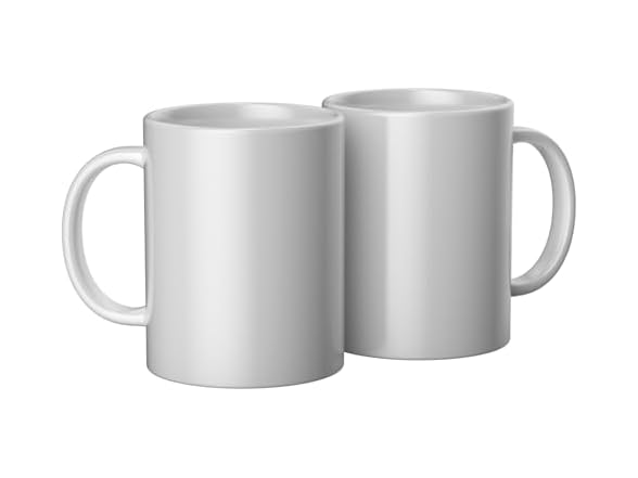 Cricut Blank Mug, Ceramic-Coated, Dishwasher & Microwave Safe Mug to Decorate, Cricut Mug Press & Infusible Ink Compatible,15 Oz Sublimation Mug, Ideal for Crafts and Printing, 2 Count, White