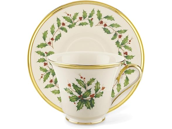 Lenox 146504040 Holiday Tea Saucer, Christmas Theme