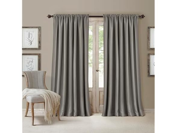 Elrene Home Fashions All Seasons Energy Efficient Room Darkening Rod Pocket Window Panel, 52" x 84" (1), Silver