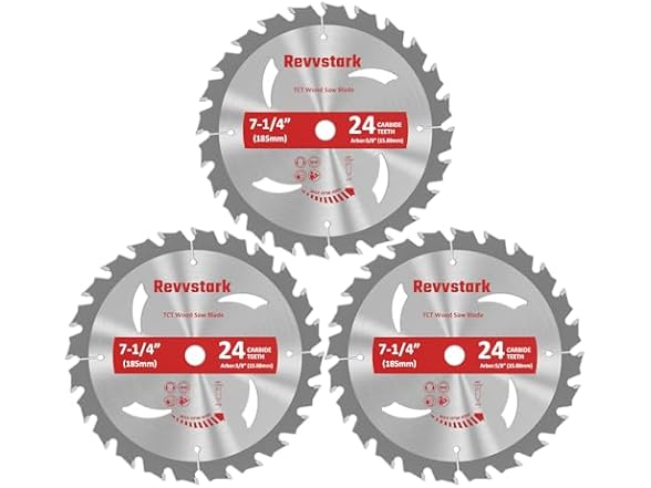 3 Pack Circular Saw Blade 7-1/4" 24T with 5/8" Arbor, Carbide Tipped Teeth, TCT Saw Blades $6.99