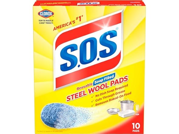 S.O.S Steel Wool Soap Pads, 10 Ct