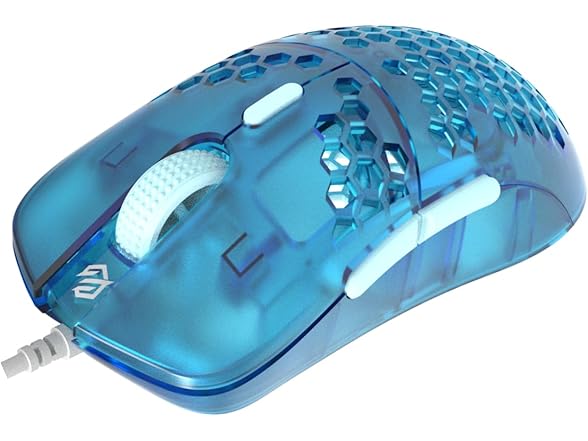 Gwolves Hati HTM Lightweight Honeycomb Wired Gaming Mouse,~56g,3389 Sensor,16,000 DPI, Low Latency,Anti-Interference,6 Programmable Buttons,On-Board Memory,PC/Mac and Laptop (Cerulean, HTM - Medium)