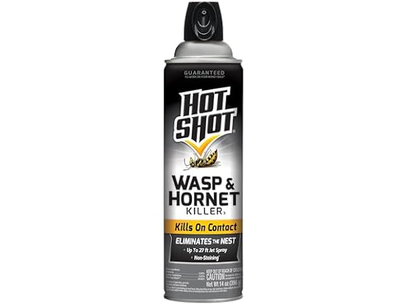 Hot Shot Wasp & Hornet Killer Spray, For Insects Eliminates The Nest, Sprays Up To 27 Feet, 14 fl Ounce