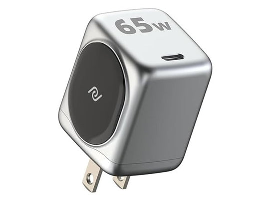 USB C Charger 65W, (GaN Charger 65W),Fast Compact Charger for MacBook Pro/Air, iPad Pro, Google Pixelbook, ThinkPad E490, iPhone 15/14/13 Microsoft Surface Book 2 and More （Silver）