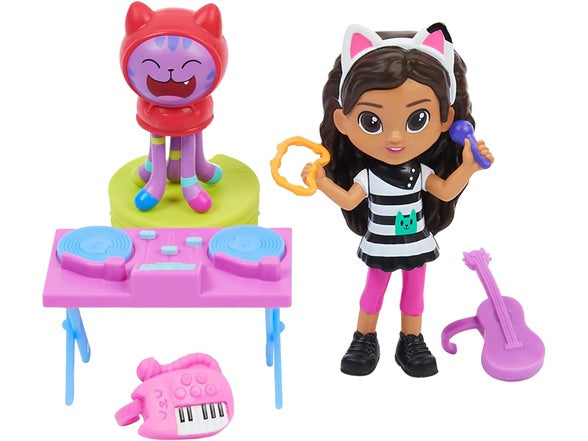 Gabby's Dollhouse, Kitty Karaoke Set with 2 Toy Figures, 2 Accessories, Delivery and Furniture Piece, 3+