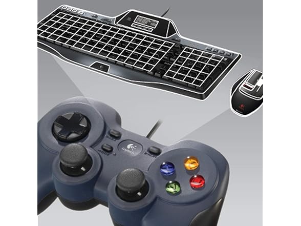 Logitech G F310 Wired Gamepad Controller Console Like Layout 4 Switch D-Pad PC - Blue/Black