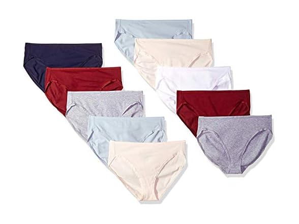 Essentials Women's Cotton High Leg Brief Underwear (Available in Plus Size), Breathable, Multipacks