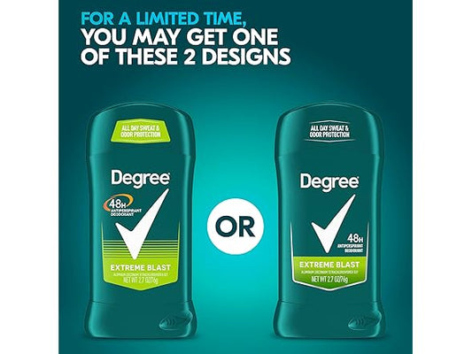 Degree Men Original Protection Antiperspirant Deodorant 48-Hour Sweat and Odor Protection Extreme Blast Antiperspirant For Men 2.7 oz