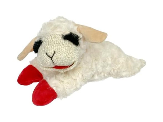 Multipet Lamb Chop Dog Plush Toy - Squeaky Toy for All Dogs - Extra Soft Plush - Stuffed Animal Dog Toy for Cuddling & Playing - Cute Pet Toy (6", Cream)