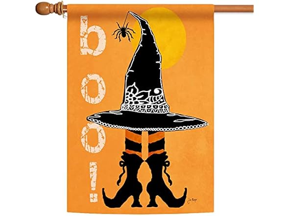 Halloween Cat House Flag 28x40 Double Sided, Welcome Halloween Large Garden Flags Garden Outside Decor, Holiday BOO Yard Flag Decorations for Home