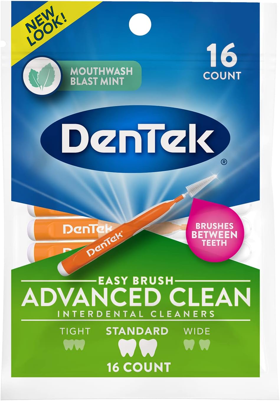DenTek Easy Brush Interdental Cleaners, Mint, 16 Count