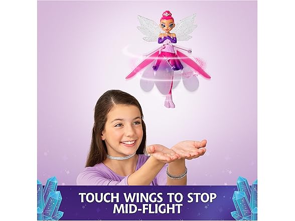 Crystal Flyers, Magical Flying Doll with Crystal Wings, Interactive Kids Toys for Ages 5 and up