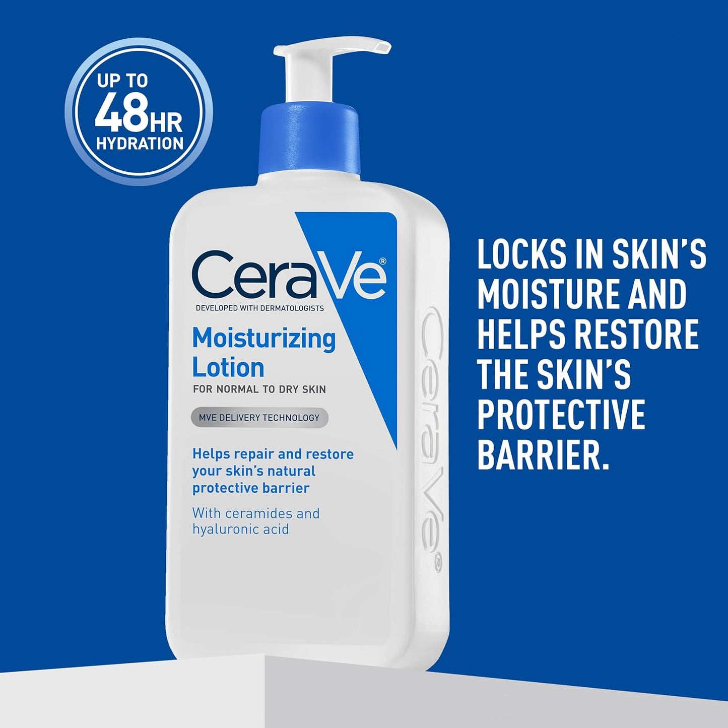CeraVe Daily Moisturizing Lotion for Dry Skin, Body Lotion & Face Moisturizer with Hyaluronic Acid and Ceramides, Daily Moisturizer, Fragrance Free, Oil-Free