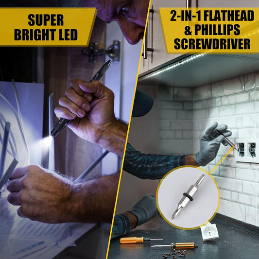 Christmas Stocking Stuffers Gifts for Men, White Elephant Gifts for Adults Dad Boyfriend Him Husband, 9 in 1 Multitool Tool Pen Set, Screwdriver, LED