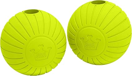 Chew King Supreme Rubber Fetch Balls - Extremely Durable Natural Rubber Toy, 2.5 inch, Yellow (CM-10066-CS01)