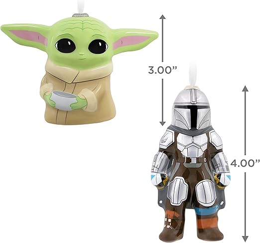 Hallmark Star Wars: The Mandalorian and Grogu Holding Cup Decoupage Christmas Ornaments, Set of 2 (0003HCM1125)