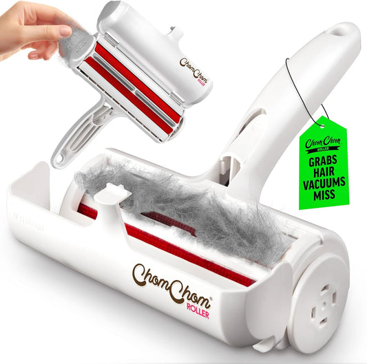 ChomChom Roller Pet Hair Remover – Original Size Reusable Lint Roller for Cat & Dog Hair on Furniture, Couch, Carpet, Car, Rugs & Bedding
