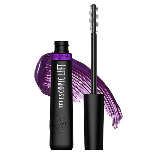 L'Oreal Paris Telescopic Lift Colored Mascara, Lengthening and Volumizing Eye Makeup, Lash Lift with Up to 36HR Wear, Washable, Galactic Purple Mascara, 0.33 Fl Oz