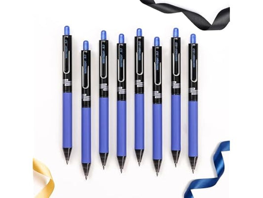 WRITECH Retractable Gel Ink Pens: Blue-Ink 0.7mm Medium Point Color Pen for Journaling Smooth Writing Quick-dry Fine Tip No Bleed & Smear & Smudge Set 8ct
