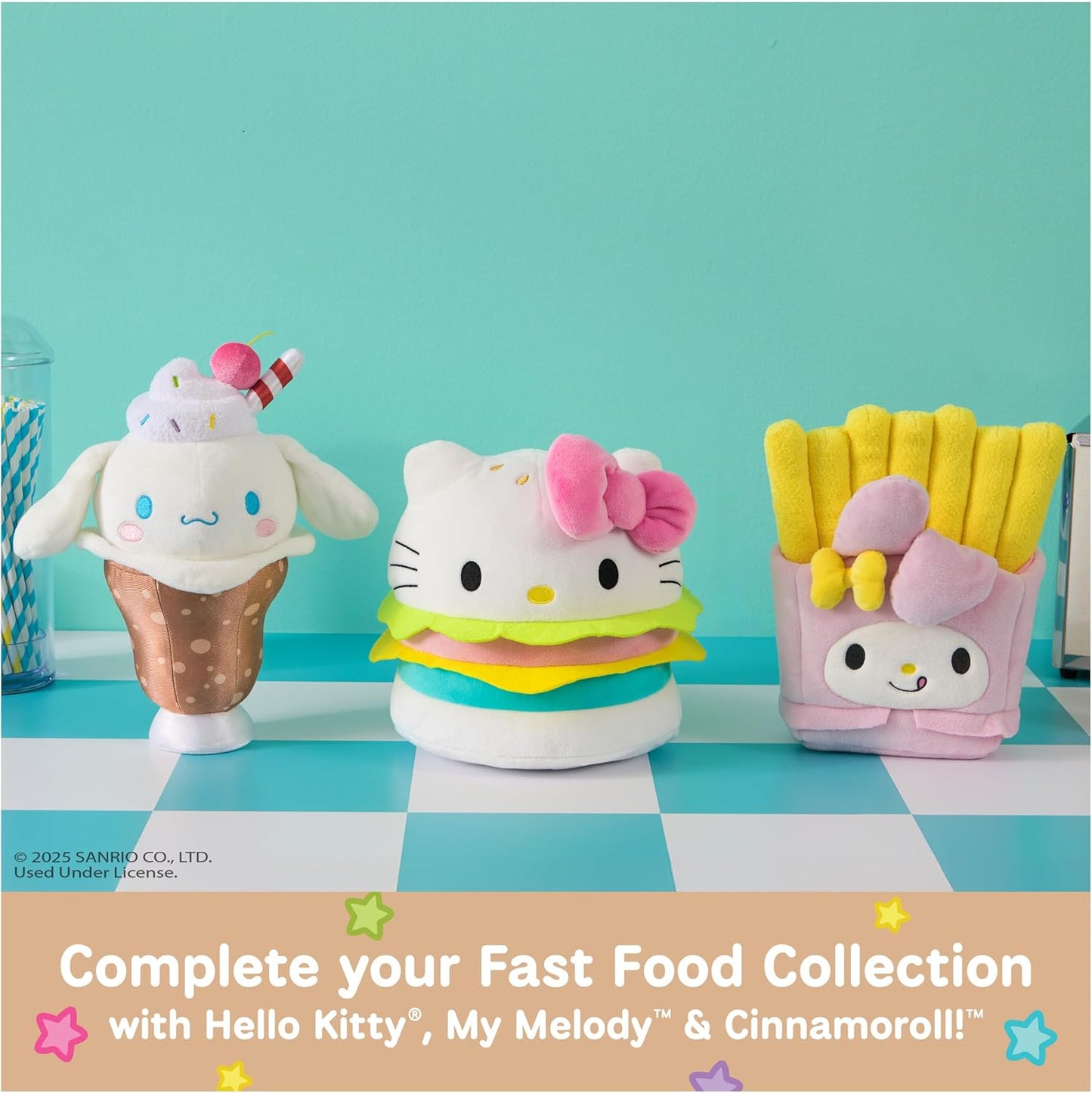 GUND Sanrio Official Hello Kitty and Friends My Melody French Fries Plush, Collectible Plush Toy, Stuffed Animal for Ages 1 and Up, Pink/Yellow, 8”