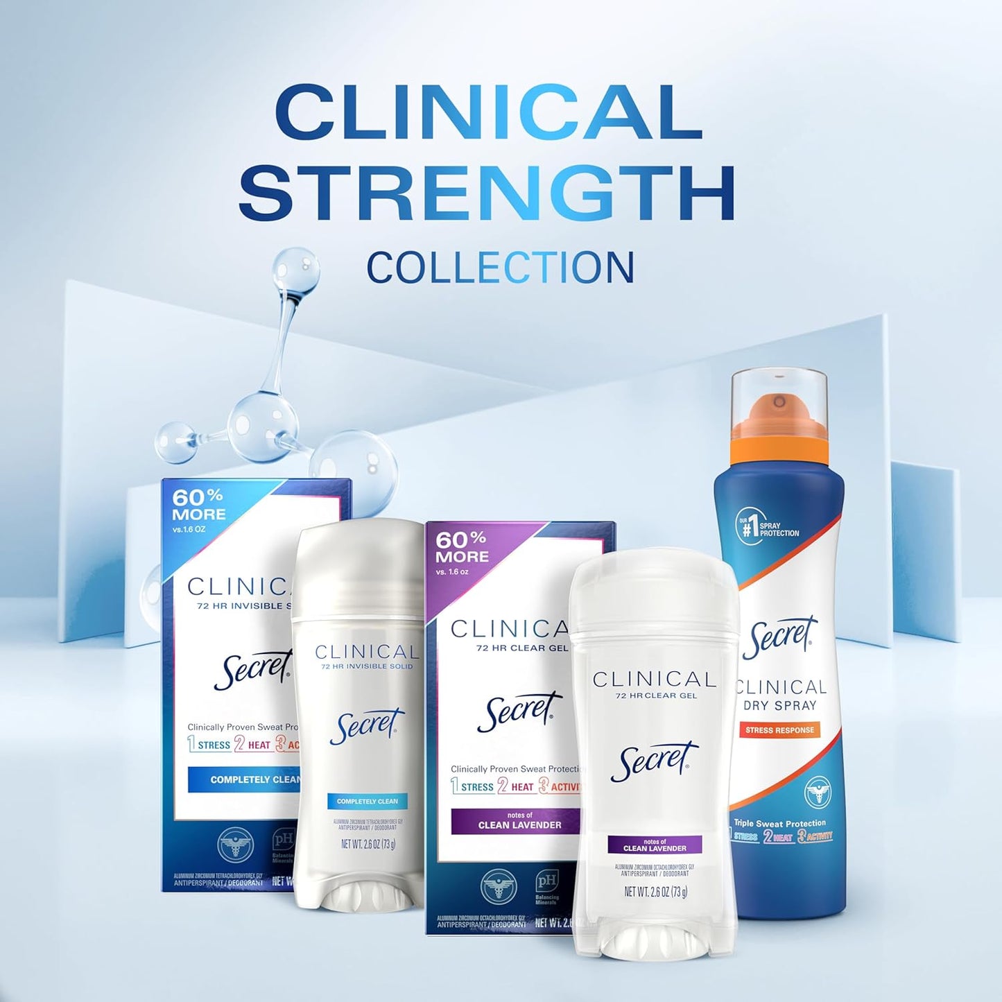 Secret Clinical Strength Completely Clean Invisible Solid Antiperspirant & Deodorant