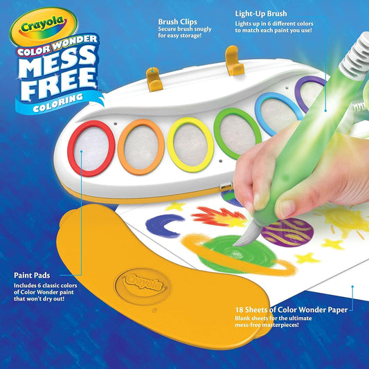 Crayola Color Wonder Magic Light Brush, Mess Free Painting Station for Kids, Toddler Toys &