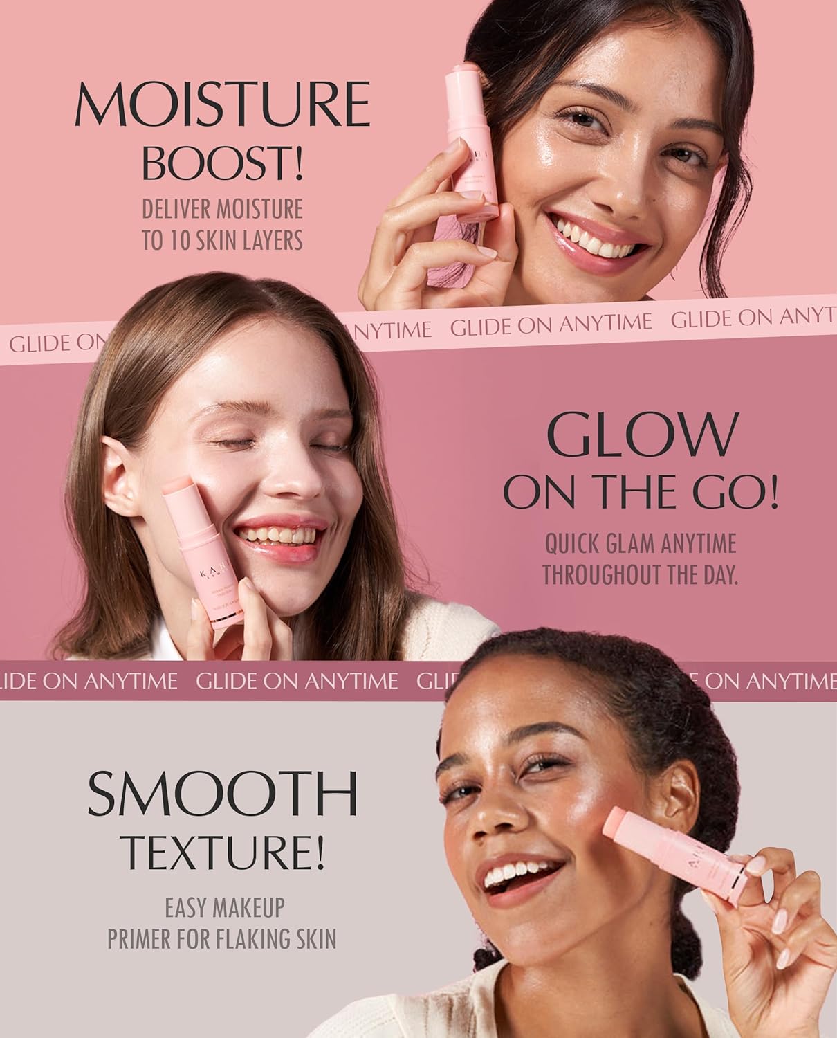 KAHI Wrinkle Bounce Multi Balm Stick | PDRN Collagen Wrinkle Stick | Korean Skin Care |All-in-One Hydrating Lip Balm Eye Cream Neck Cream Make Up Base & Face Mist