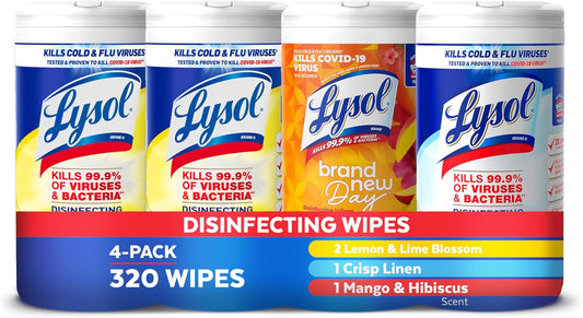 Lysol Disinfecting Wipes Bundle, Home Apartment Dorm Room Essentials and Cleaning
