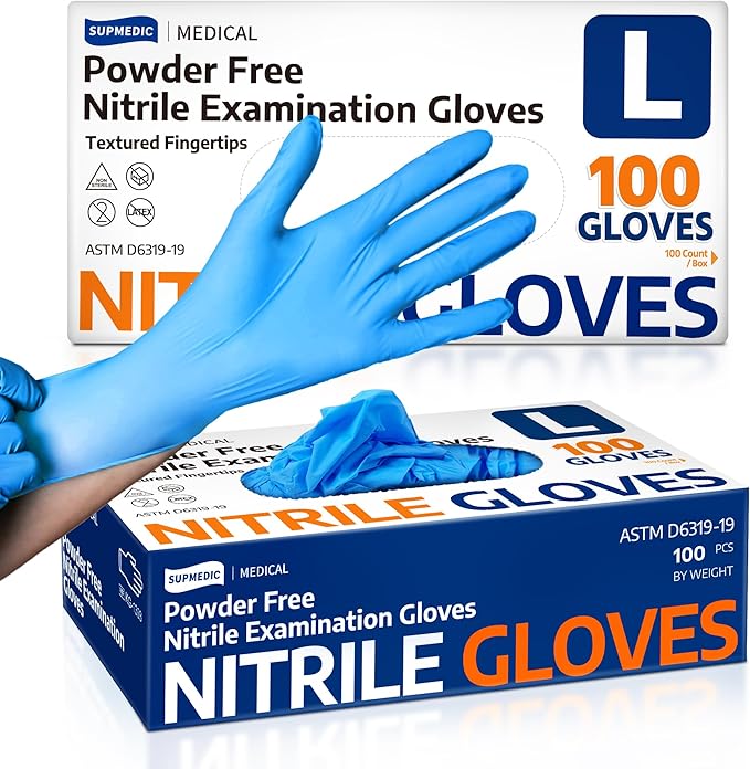 Medical Soft Max™ Nitrile Exam Gloves, 100 Count Latex-Free Powder-Free Non-Sterile Food Safe Disposable