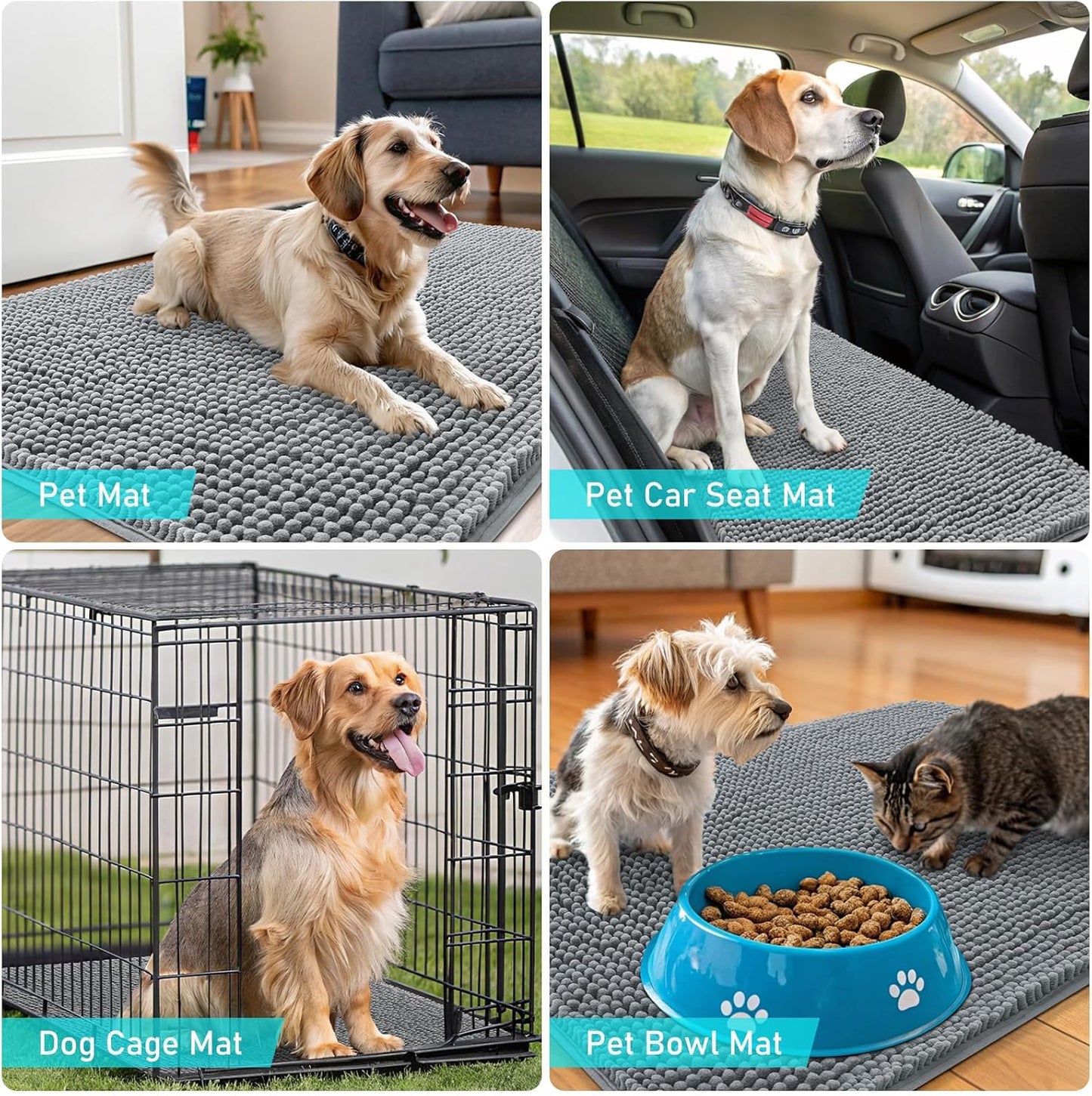 OLANLY Dog Door Mat for Muddy Paws 30x20, Absorbs Moisture and Dirt, Abso