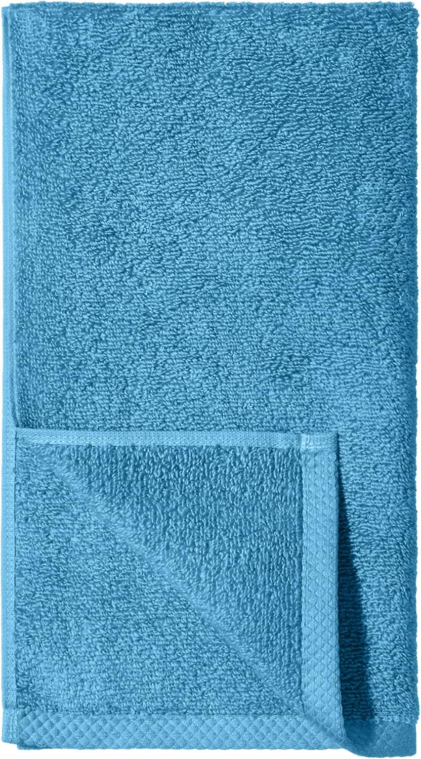 basics Lightweight quick-dry hand towels - 100% cotton, 8-pack, 28 x 16 inches