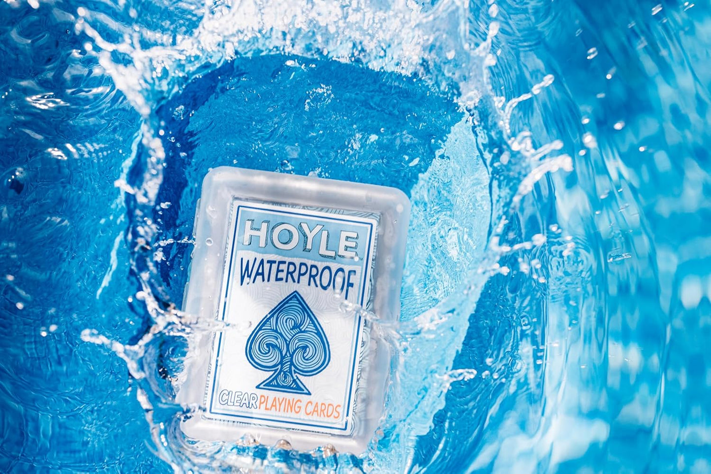 Hoyle Waterproof Playing Cards, Clear Plastic Deck of Cards for Outdoor Card Games, Camping, Beach, Pool & Travel Games