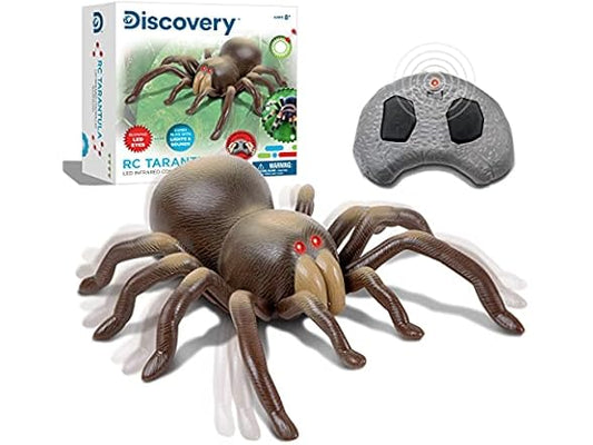 Discovery™ RC Tarantula Spider – Remote Control Toy Spider with Realistic Movement, Red LED Eyes & Wriggling Legs | Prank Gift for Boys Girls & Bug Lovers| Fun Electronic Animal Toy for Kids Ages 8+