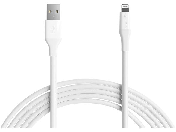 Basics MFi Certified USB-C to Lightning Fast Charging Cable for Apple iPhone, Nylon Braided, 10 ft, White