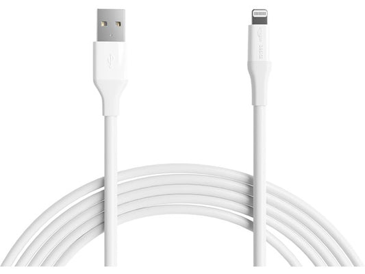Basics MFi Certified USB-C to Lightning Fast Charging Cable for Apple iPhone, Nylon Braided, 10 ft, White