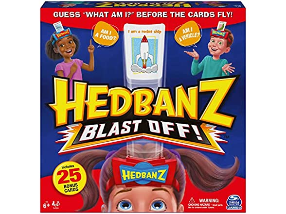 Spin Master Games Hedbanz Blast Off! Guessing Game with 25 Bonus Cards, Family Game Night for Kids and Families Ages 6 and