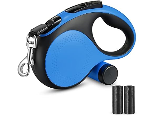 Retractable Dog Leash 16Ft Durable Dog Walking Leash Suits for Large Breed Dogs or Cats with Removable Dispenser and Poop Bags Heavy Duty No Tangle Rope Pet Walking Up to 110lbs