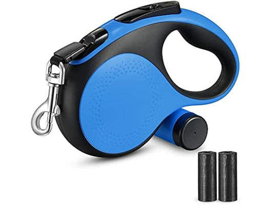 Retractable Dog Leash 16Ft Durable Dog Walking Leash Suits for Large Breed Dogs or Cats with Removable Dispenser and Poop Bags Heavy Duty No Tangle Rope Pet Walking Up to 110lbs