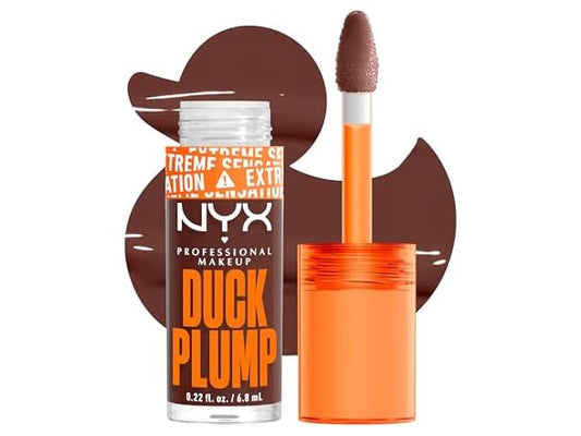 NYX PROFESSIONAL MAKEUP Duck Plump High Pigment Plumping Lip Gloss with Spicy Ginger, Vegan Lip Makeup - Twice The Spice (Spiced Red)