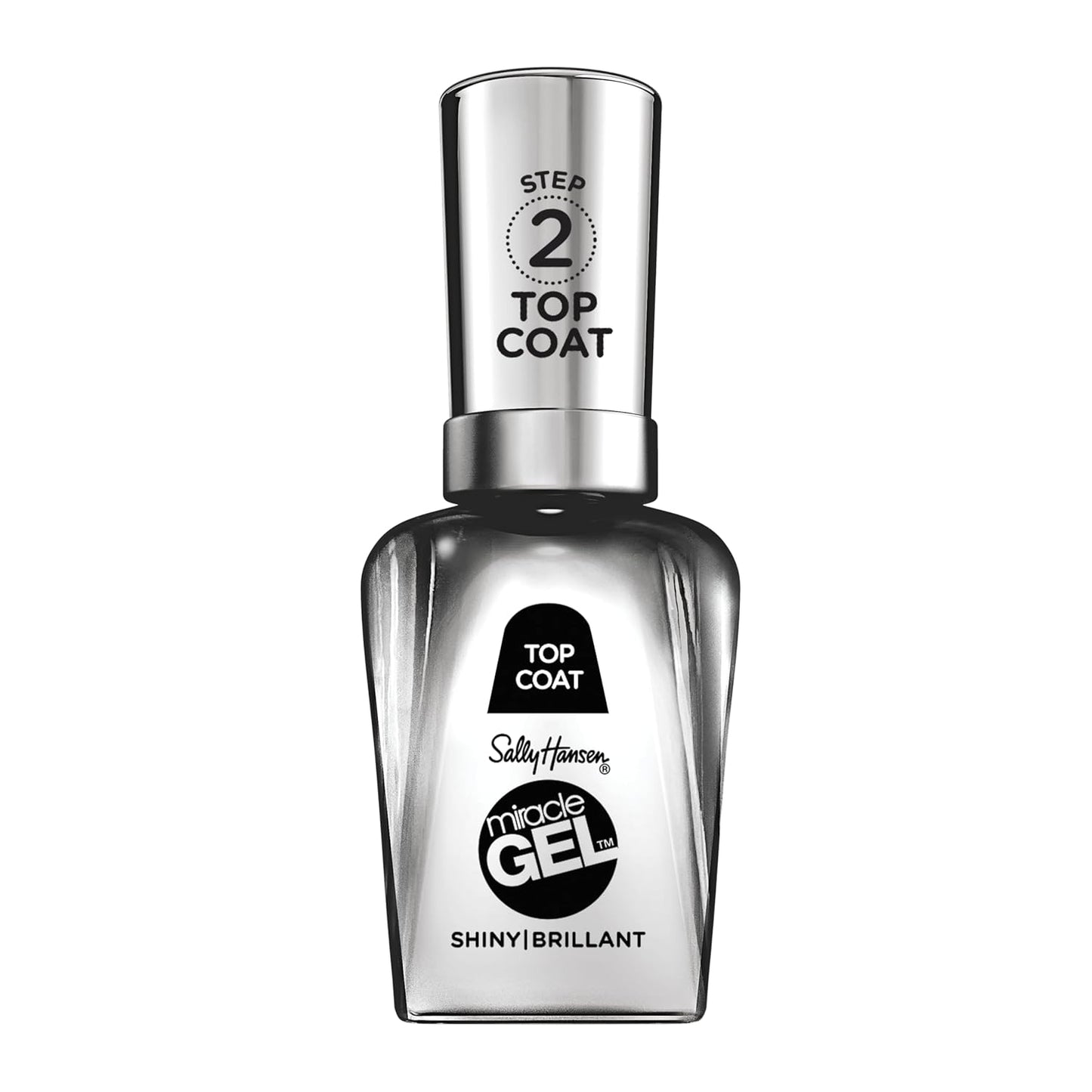 Sally Hansen Miracle Gel™, Shiny Top Coat, Long Lasting, Gel-Like Formula, No UV Lamp Needed, Clear Nail